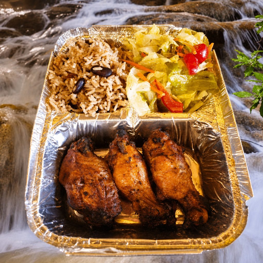 Jumbo Jerk BBQ Wings Bowl.