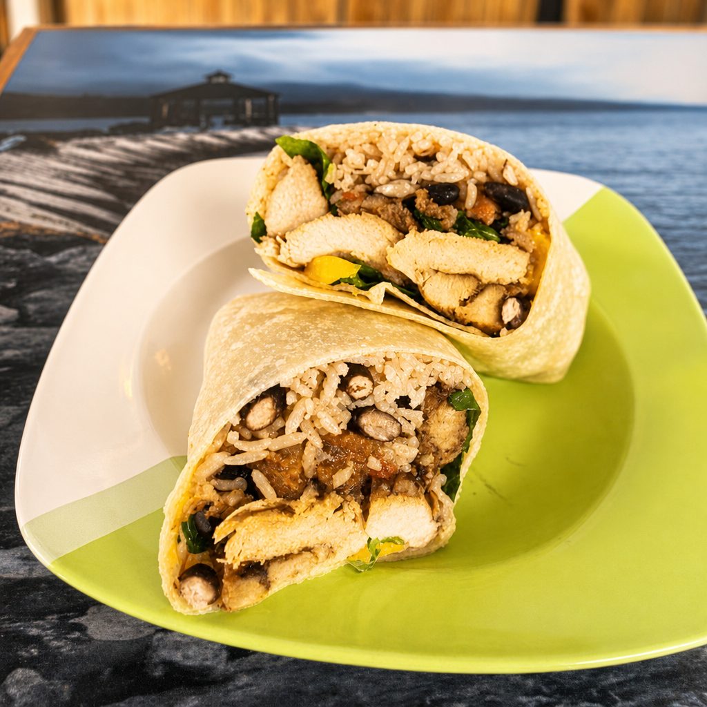 Jerk Chicken Wrap.