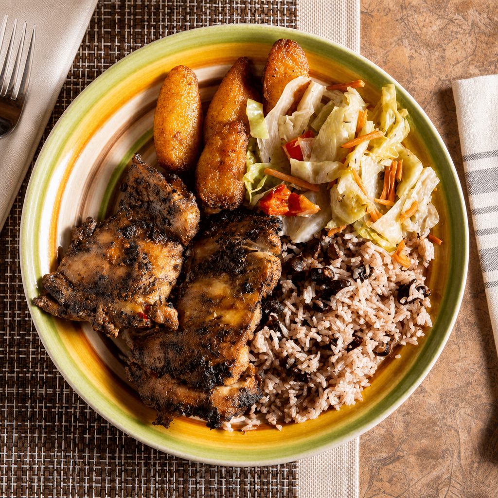 Boneless Jerk Chicken Plate.